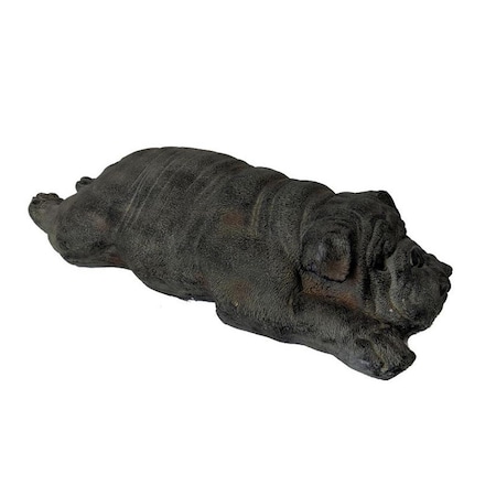 Pipers Pit 6 in. Sleepy Bulldog Indoor & Outdoor Statue; Green PI3101013